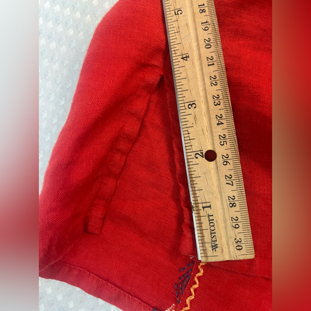 Johnny Was Red Embroidered Linen Dress/Tunic, Women’s Small; Beach Boho Beauty! - Picture 8 of 17